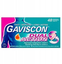 Load image into Gallery viewer, Gaviscon DUAL ACTION Chewable Tablets 48