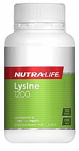 Load image into Gallery viewer, NUTRA-LIFE LYSINE 1200MG TABLETS 60'S