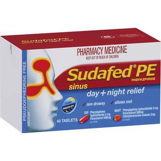 SUDAFED® PE Sinus Day + Night Relief 48 tablets