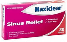 Load image into Gallery viewer, Maxiclear Sinus Relief tablets 30
