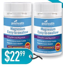 Load image into Gallery viewer, GOOD HEALTH MAGNESIUM Easy-to-swallow 150mg 90 + 90 Capsules
