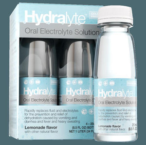 Hydralyte Oral Electrolyte Solution, Ready to Drink Clinical Hydration Formula 4-Pack