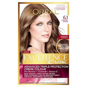 L'OREAL EXCELLENCE CREME 6.1 - LIGHT ASH BROWN