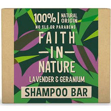 Load image into Gallery viewer, FAITH IN NATURE LAVENDER &amp; GERANIUM SHAMPOO BAR
