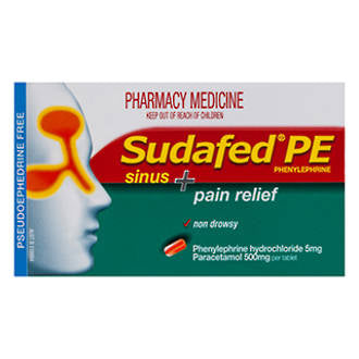 SUDAFED® PE Sinus + Pain Relief 20 Tablets