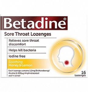 Betadine SORE THROAT Lozenges 16 - Honey & Lemon